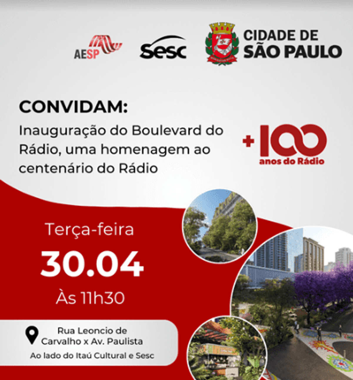 Bulevar do Rádio será inaugurado na próxima terça-feira (30) em São Paulo