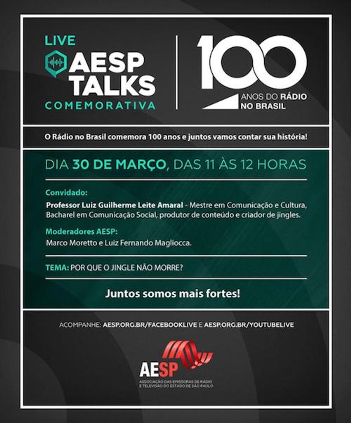 Especial AESP Talks 100 anos do rádio no Brasil aborda a importância do jingle