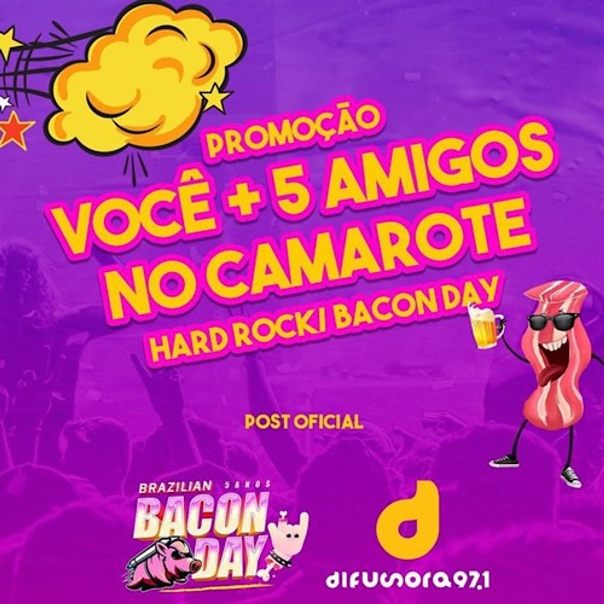 Difusora FM é a rádio oficial do Brazilian Bacon Day, festival de gastronomia e música em Ribeirão Preto