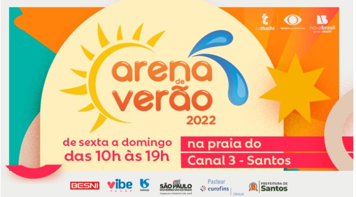 Arena de Verão da Novabrasil FM está sendo realizado aos finais de semana em Santos