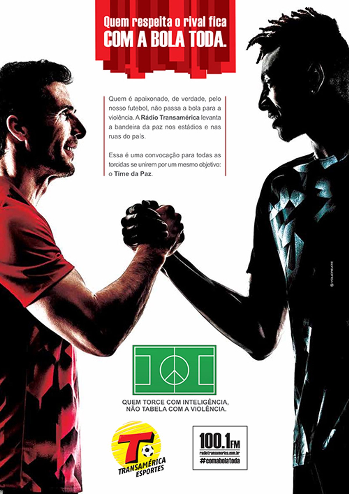 Campanha da Transamérica convoca torcidas para o “time da paz”