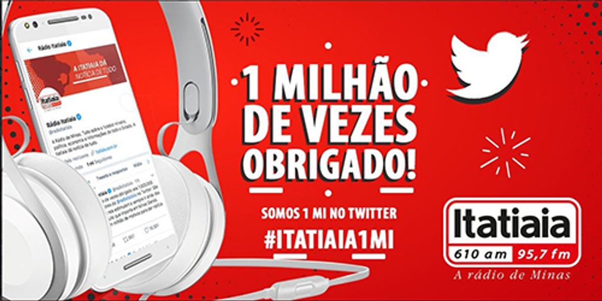 Rádio Itatiaia alcança mais de 1 milhão de seguidores em seu perfil oficial no Twitter
