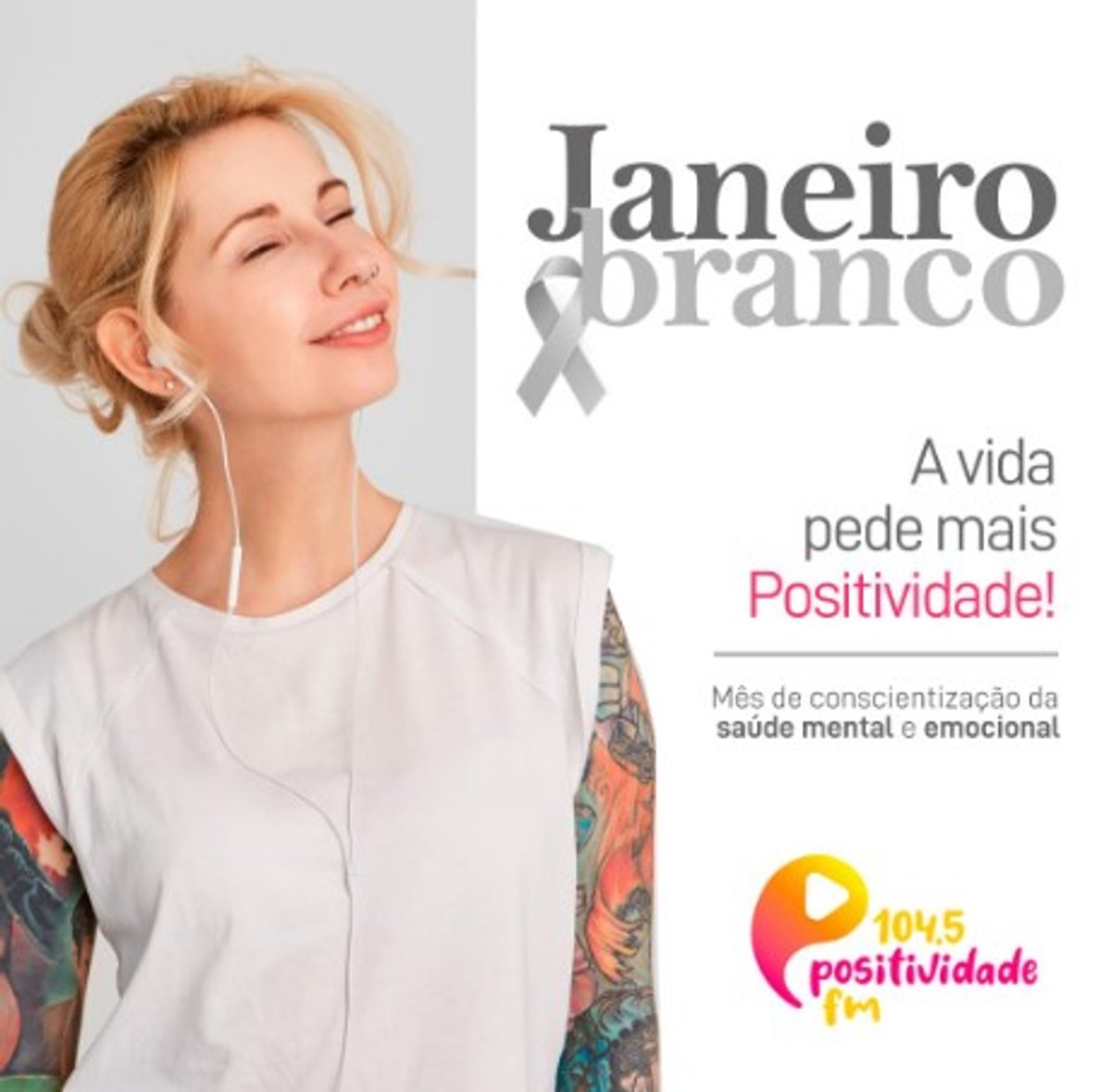 Positividade FM inicia campanha Janeiro Branco, que visa alertar sobre cuidados com a saúde mental