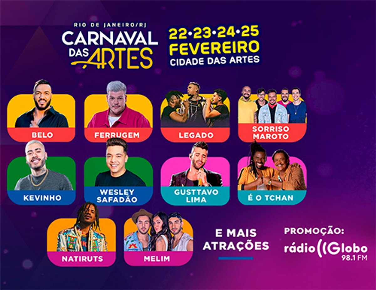 Rádio Globo promove Carnaval das Artes no Rio de Janeiro