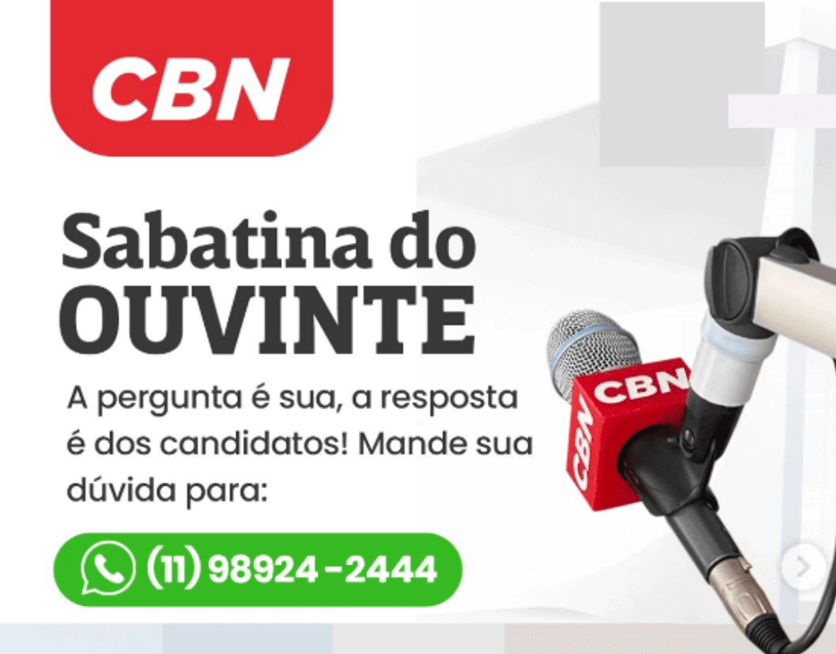 CBN prepara Sabatina do Ouvinte e amplia programação especial voltada à cobertura eleitoral