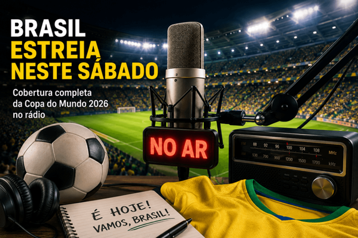 Seleção brasileira estreia na Copa do Mundo FIFA 2026 neste sábado com ampla cobertura das rádios brasileiras