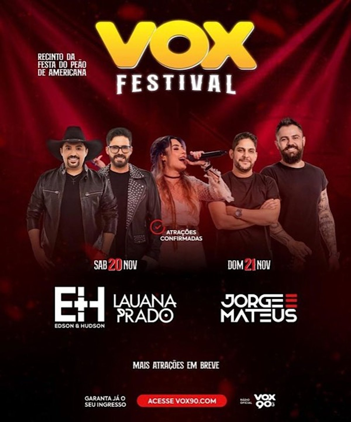 Vox 90 FM anuncia o Vox Festival, evento reunirá nomes da música sertaneja