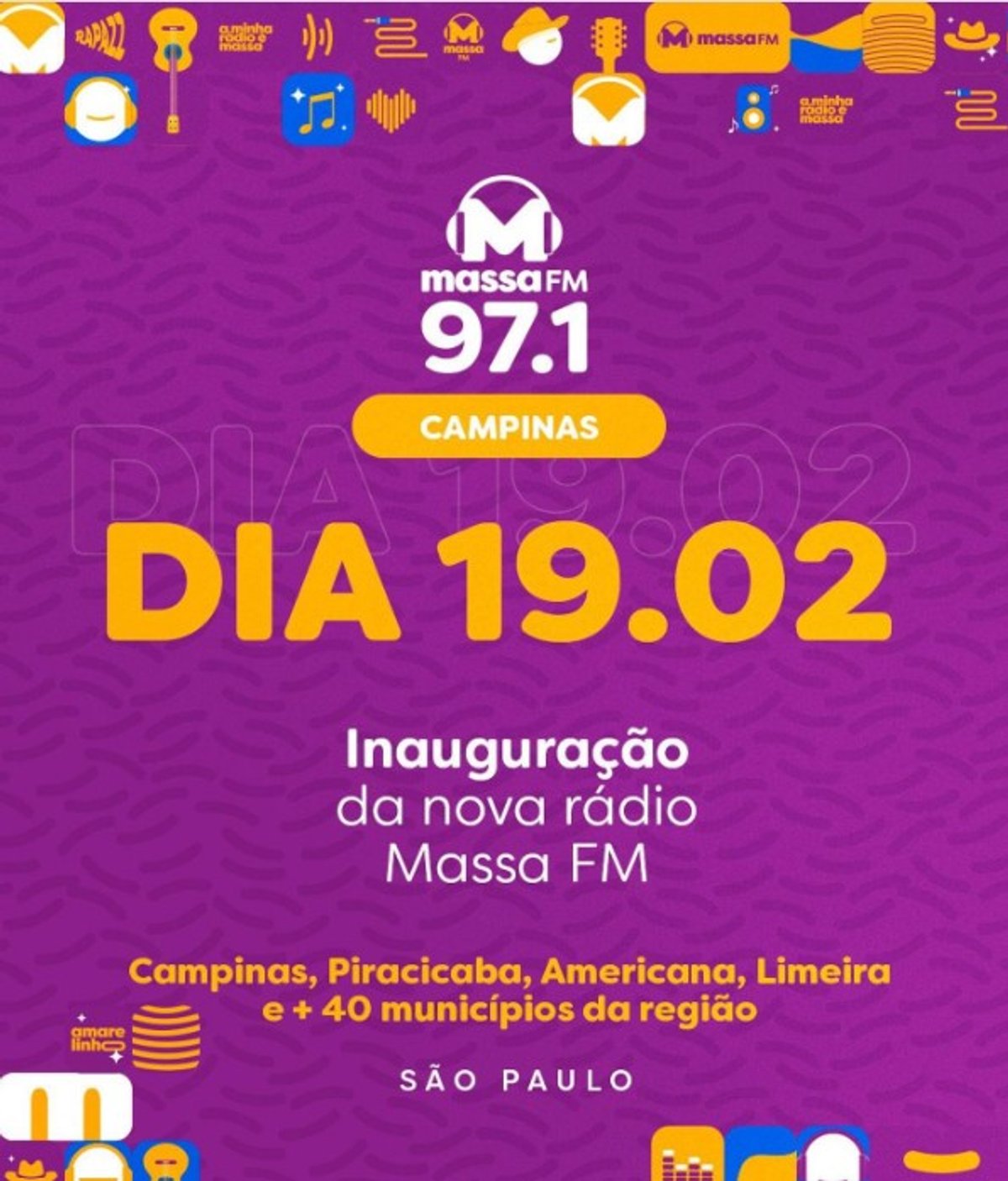 Massa FM estreia na quinta-feira (19) na região entre Campinas e Piracicaba
