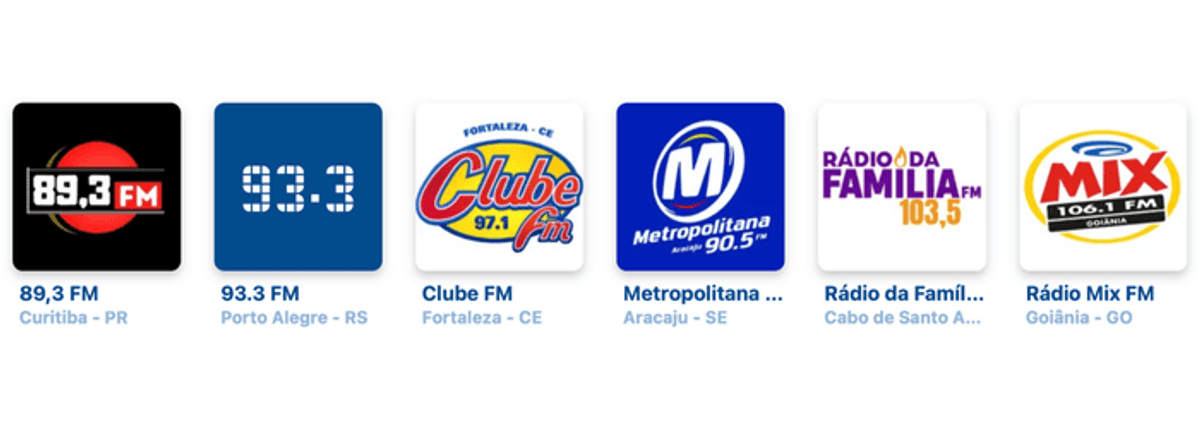 Porto Alegre, Goiânia, Fortaleza, Curitiba, Aracaju, Brasília, Grande Recife e Grande São Paulo são mercados com mudanças no FM