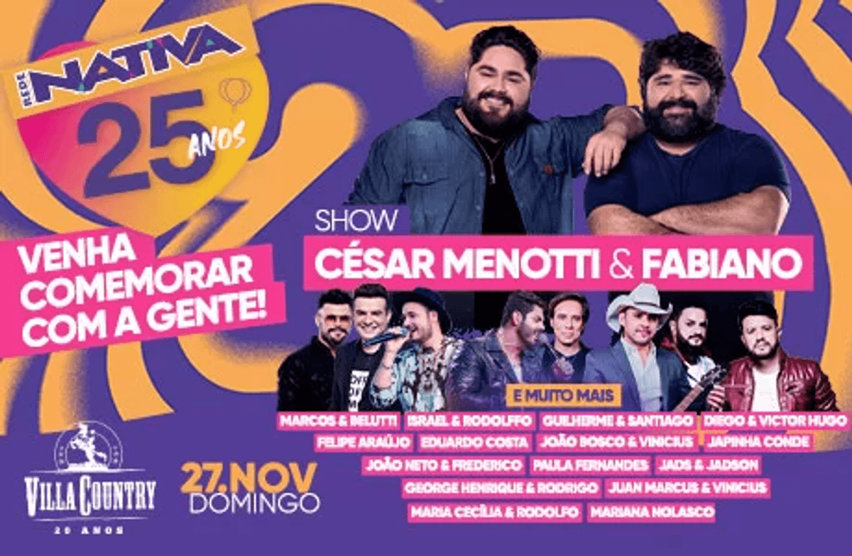 Festa de aniversário da Nativa FM será realizada neste domingo em São Paulo