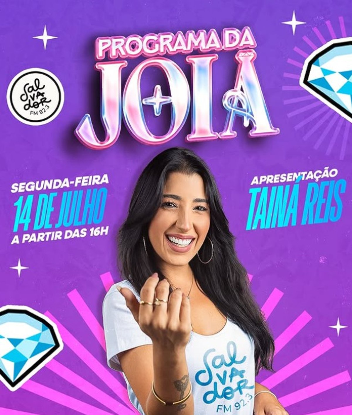 Salvador FM estreia Programa da Joia, comandado pela jornalista Tainá Reis