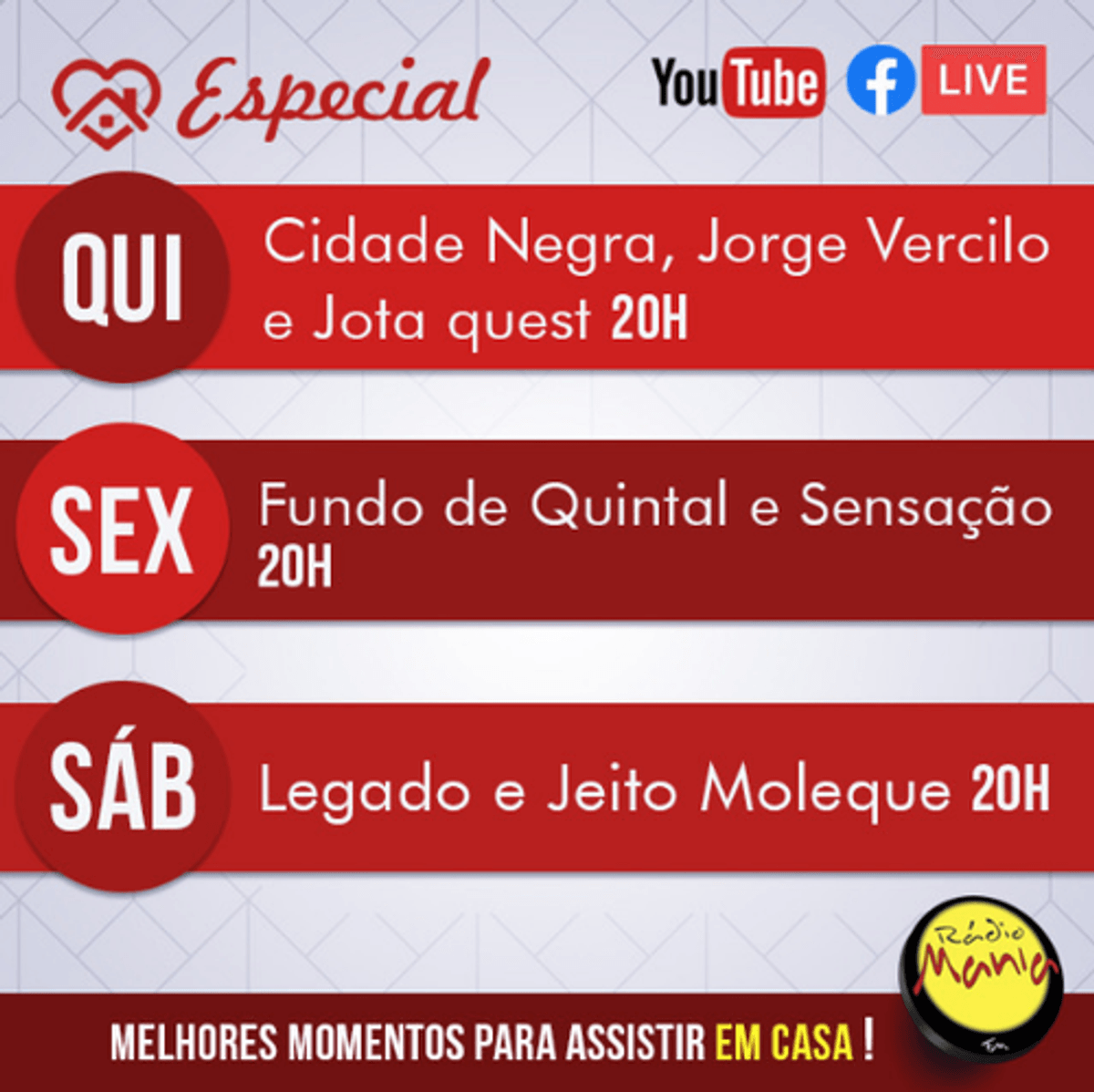 Rádio Mania FM promove série de especiais com vários nomes da música no Rio de Janeiro