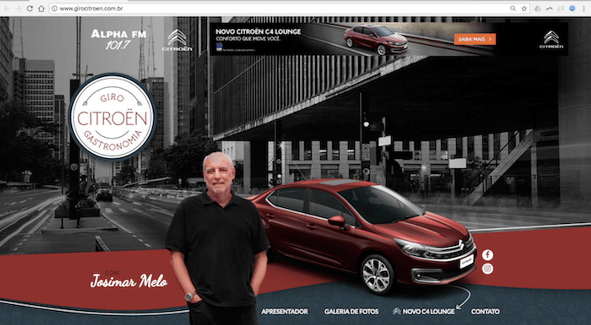 Alpha FM estreia nesta quarta-feira em seu portal a web série “Giro Citroën Gastronomia” 
