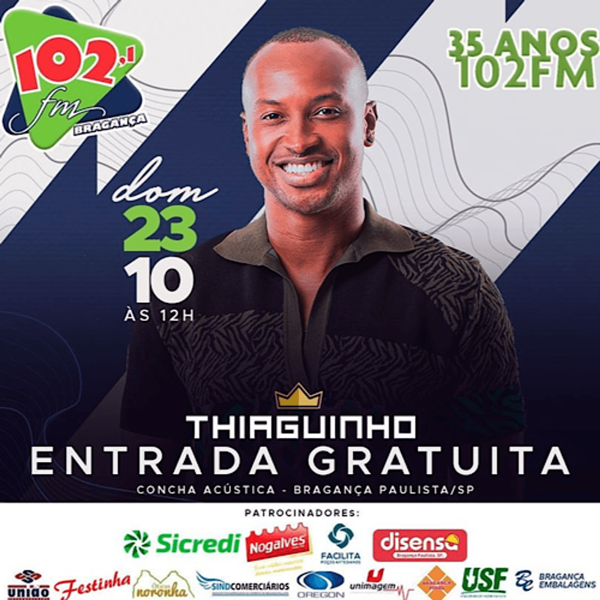 FM 102 completa 35 anos de operação e realiza show comemorativo em Bragança Paulista (SP)
