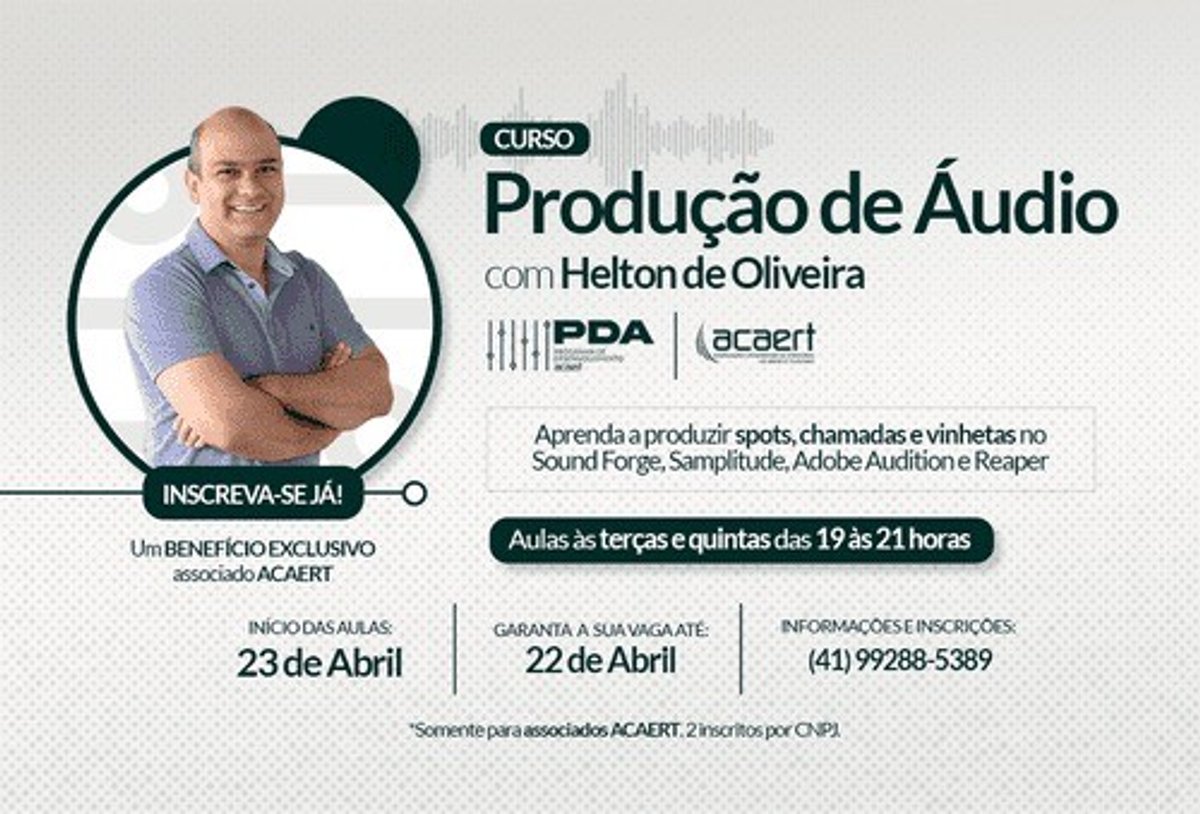 ACAERT anuncia curso voltado a produção de áudio