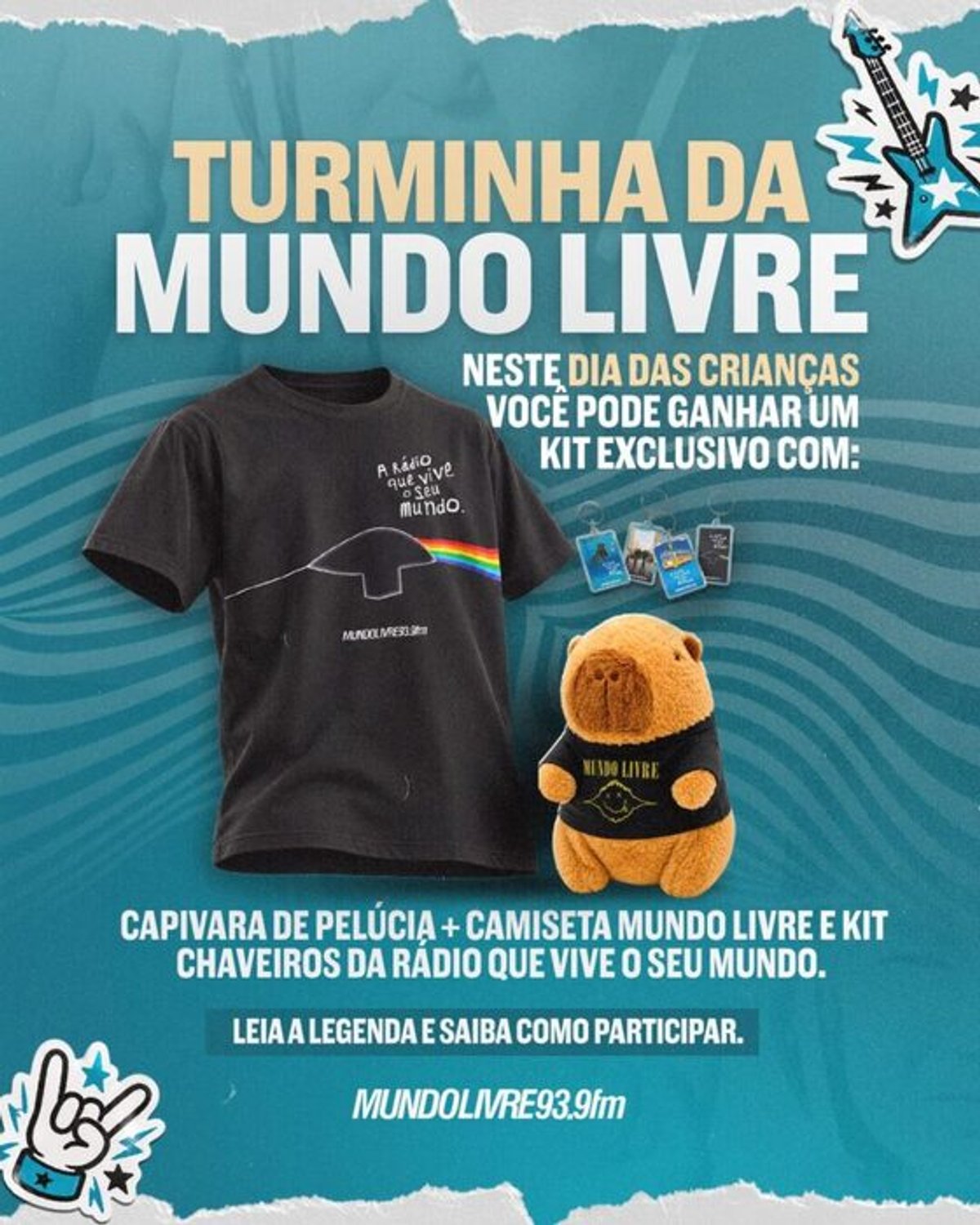 Mundo Livre FM promove ação especial para o Dia das Crianças com distribuição de brindes aos ouvintes mirins