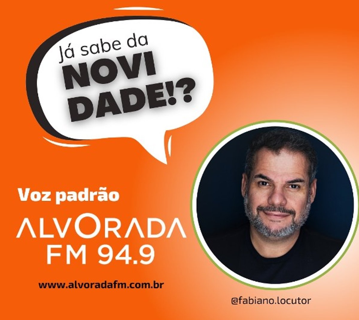 Alvorada FM conta com Fabiano Vieira como nova voz padrão em Belo Horizonte