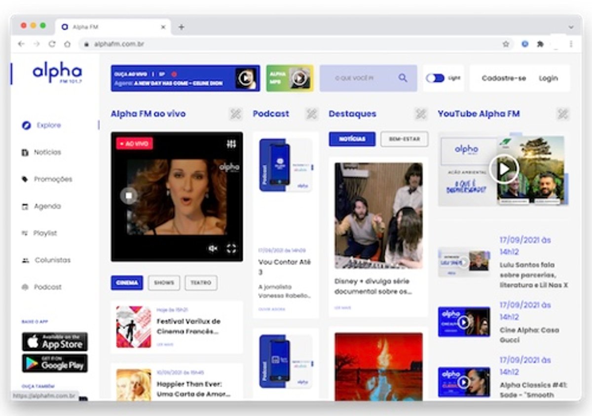 Alpha FM lança nova plataforma customizável que integra conteúdo ao vivo de rádio e vídeo