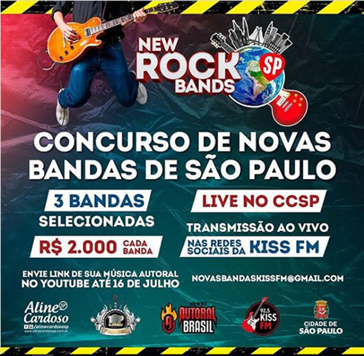 Kiss FM promove concurso para novas bandas de rock autoral em São Paulo