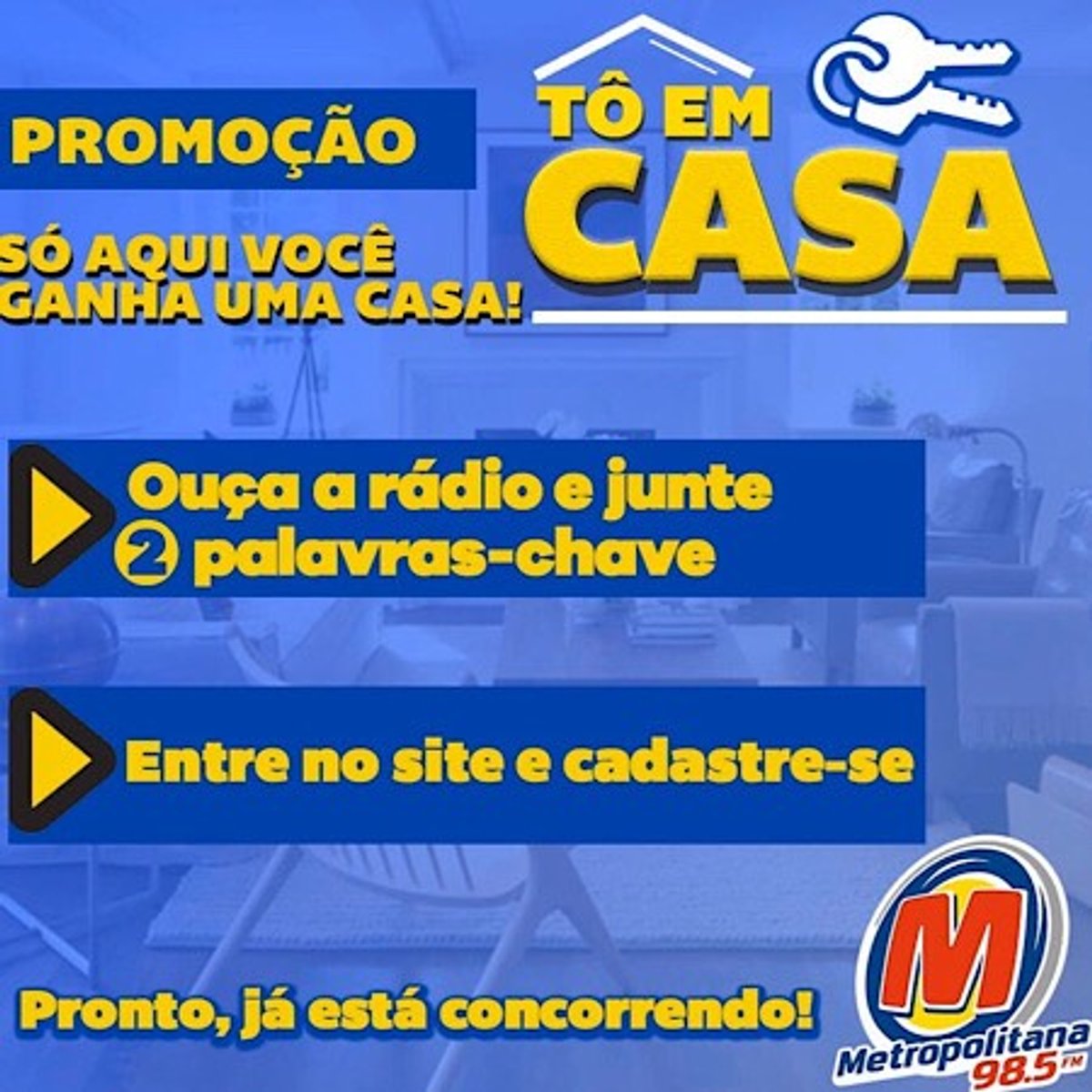 Metropolitana FM lança promoção para sortear casa e um carro para ouvintes em São Paulo