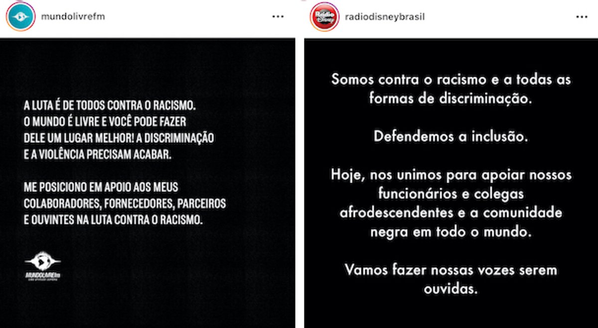 Rádios e marcas de mídia aderem ao movimento anti-racismo iniciado nos EUA após o assassinato de George Floyd