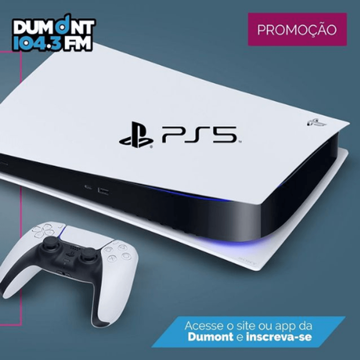 Dumont FM promove nesta semana sorteio de Playstation 5. Inscrições seguem pelo site e aplicativo
