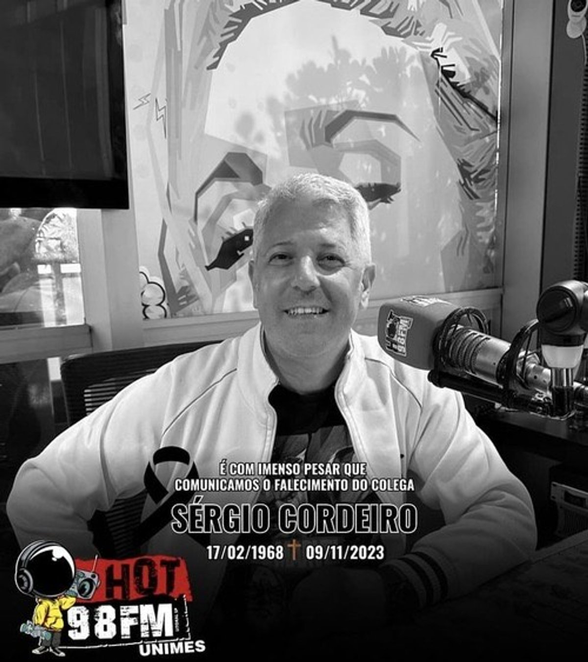 Locutor da HOT 98 FM, Sérgio Cordeiro, morre aos 55 anos em Santos