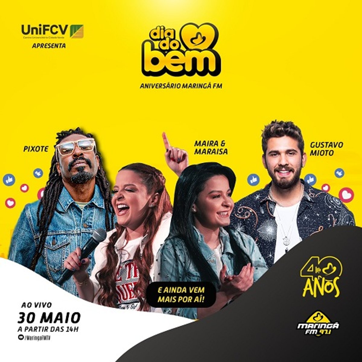Maringá FM comemora 40 anos e comemoração será levar artista na casa de ouvinte no Norte paranaense