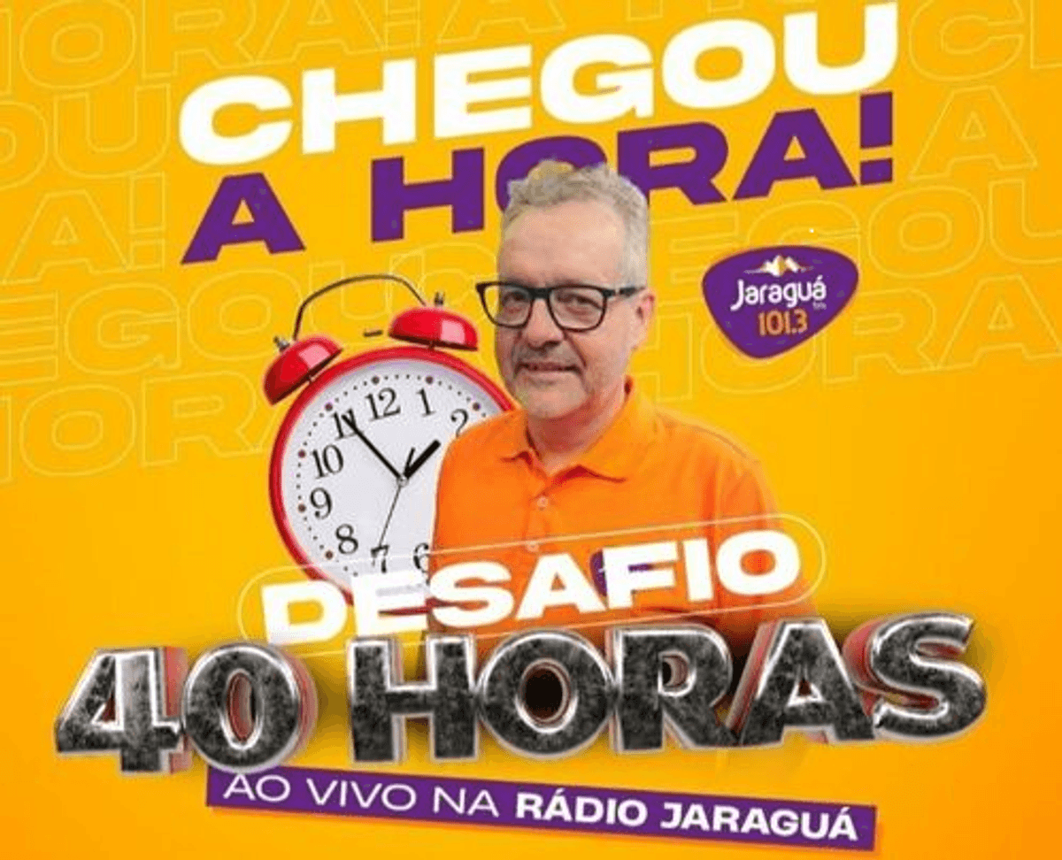 Comunicador da Rádio Jaraguá FM inicia hoje desafio de permanecer 40 horas no ar