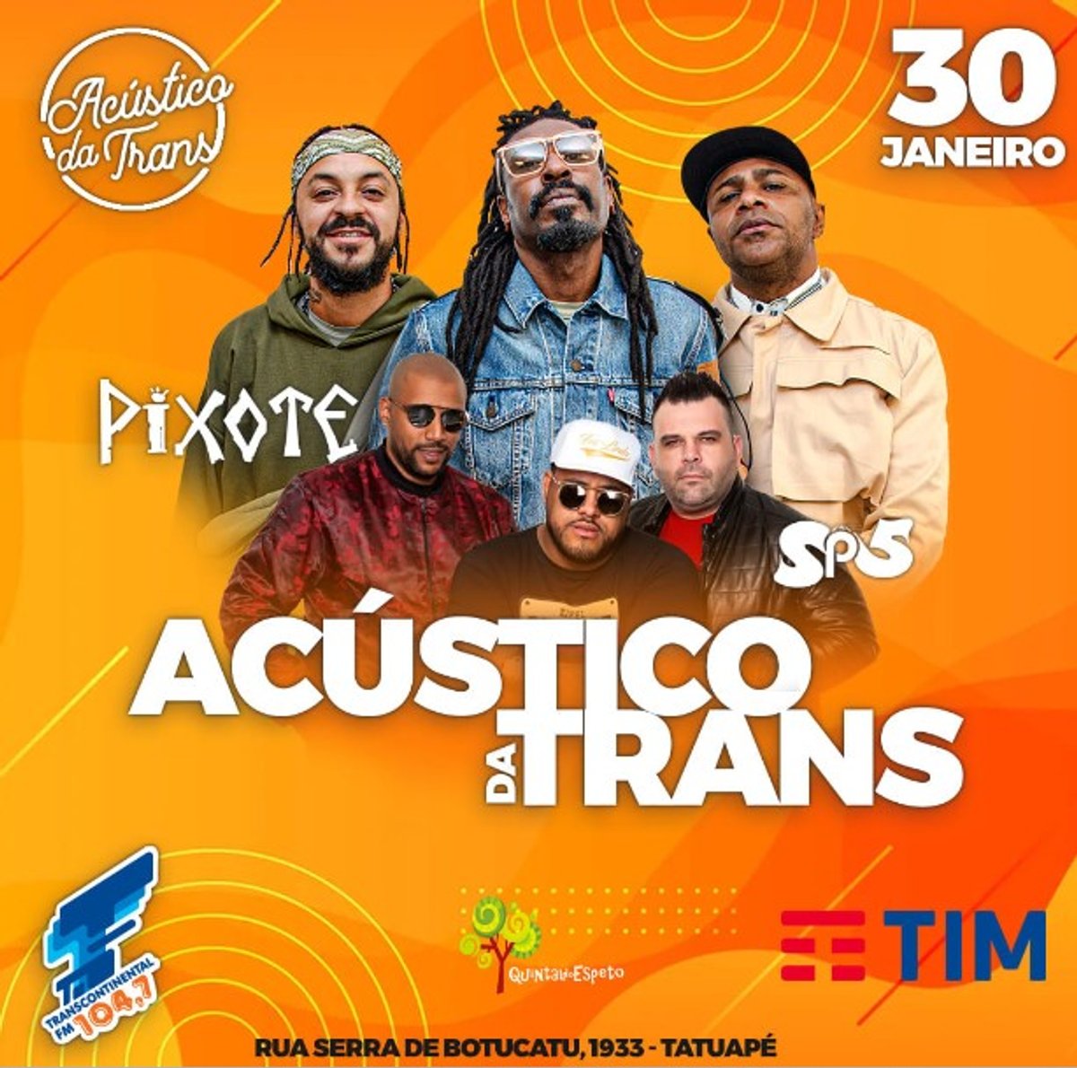 Acústico da Transcontinental FM será realizado na próxima segunda-feira (30) com o Grupo Pixote