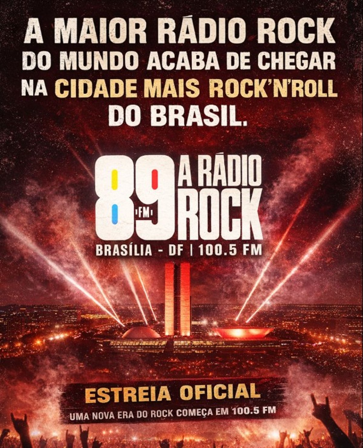 89 FM A Rádio Rock estreia em Brasília e inicia operação local na 100.5 FM