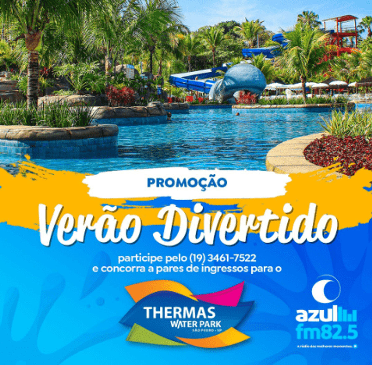 Rádio Azul FM fecha parceria promocional com parque aquático na região de Piracicaba (SP)