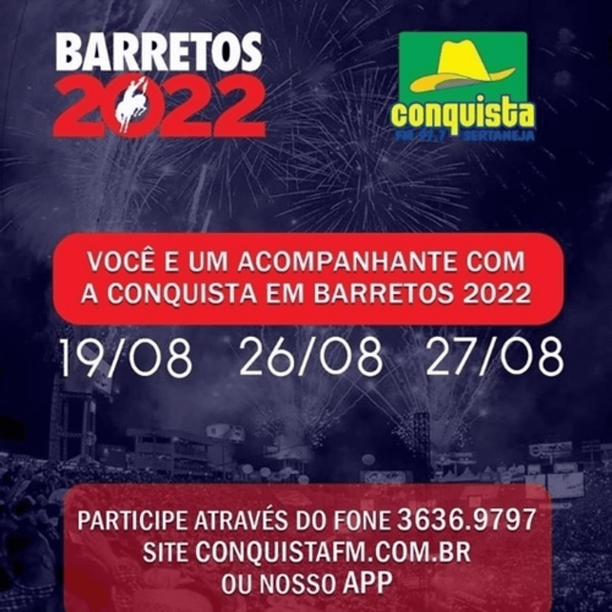 Conquista FM promove ação para levar audiência para a Festa do Peão de Barretos