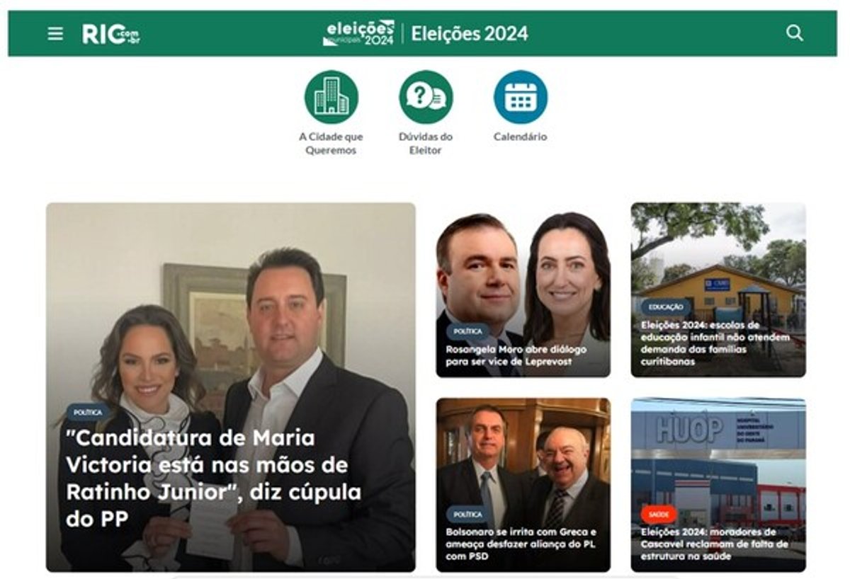 Grupo Ric lança portal exclusivo para a cobertura das eleições 2024